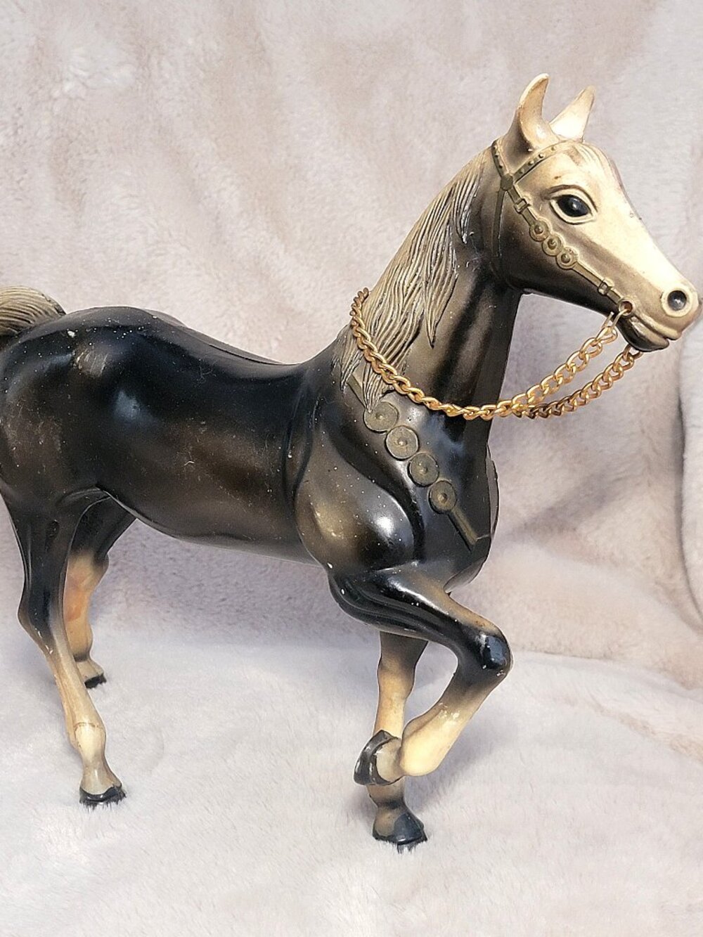 Vintage 1960s Diamond P Black Beauty Horse Figure Stallion Hong Kong #3155 READ
